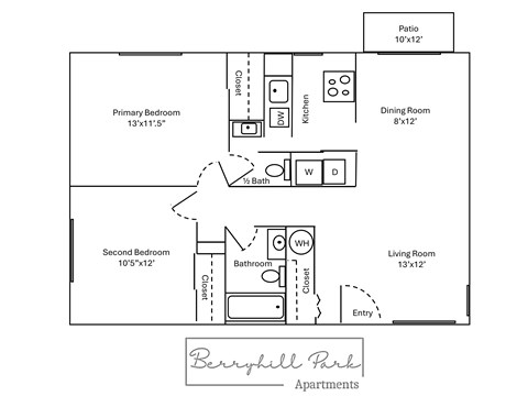 A floor plan of Berryhill Park Apartments.